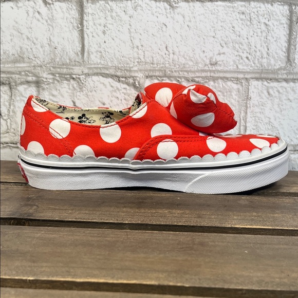 Vans RARE Authentic x Disney Minnie Mouse Red Bow with White Polka Dots Sneakers - Picture 7 of 11